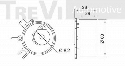 TREVI AUTOMOTIVE td1622 -  Натяжной ролик, ремень ГРМ
